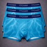 Drei Marine-Boxershorts mit Blitz-Print von TTCHAM, Herren Unterwäsche mit Muster im 3er-Pack, bequem und stylisch.