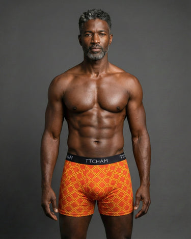 Drei Pack Royal Ember Boxershorts mit Rautenprint für Herren, TTCHAM Unterwäsche, bequeme Baumwollunterhosen mit Muster