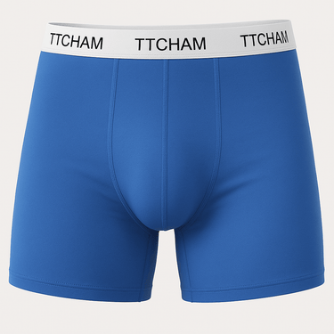 Boxershort „Solid Blue“ – Code Essentials Kollektion- Mockup Vorne -TTCHAM 