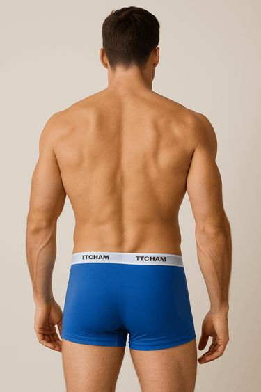 Boxershort „Solid Blue“ – Code Essentials Kollektion - Rückseite-TTCHAM 